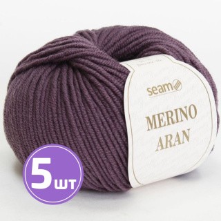 Пряжа SEAM Merino Aran (05), слива, 5 шт. по 50 г