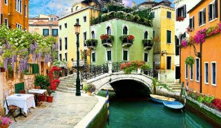 Алмазная вышивка «Венецианский канал и мост»