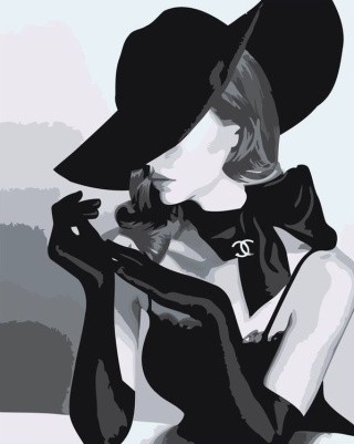 Картина по номерам «Черно-белая дама» Картина по номерам «Черно-белая дама»