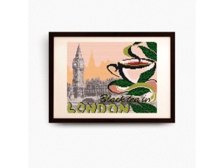 Рисунок на ткани «на черный чай в Лондон»