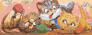 Рисунок на канве «Игривые котята»