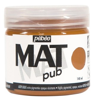 Краска акриловая PEBEO экстра матовая Mat Pub №1, сиена натуральная, 140 мл