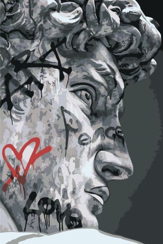 Картина по номерам «Античные статуи: Давид граффити»