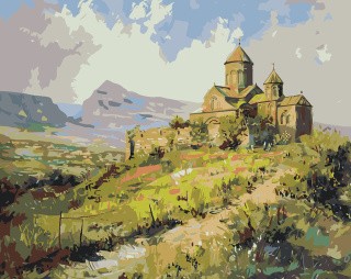 Картина по номерам «Армения: древний монастырь, лето 40x50»