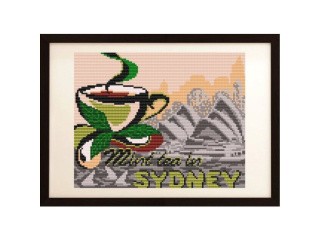Рисунок на ткани «... на мятный чай в Сиднее»