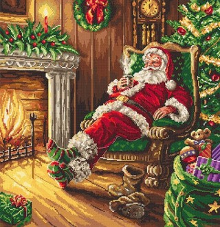 Набор для вышивания «Santa's rest by the chimney»