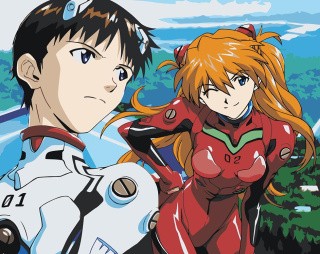 Картина по номерам «Evangelion Евангелион: Аска Лэнгли и Синдзи Икари»