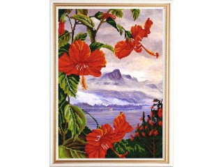 Рисунок на ткани «Экзотические цветы 3»