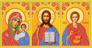 Рисунок на ткани «Казанская, Вседержитель, Святой Пантелеймон»
