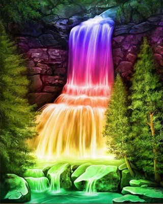 Алмазная вышивка «Радужный водопад»