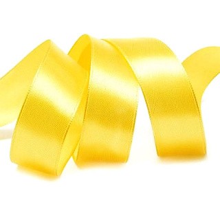 Лента атласная 6 мм, 27 м, цвет: желтый