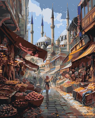 Картина по номерам «Город Стамбул, Турция: мечеть 40x50»