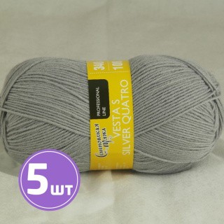 Пряжа Семеновская Vesta S silver quatro (70007), светло-серый 5 шт. по 100 г Пряжа Семеновская Vesta S silver quatro (70007), светло-серый 5 шт. по 100 г