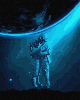 Картина по номерам «Любовь в космосе»