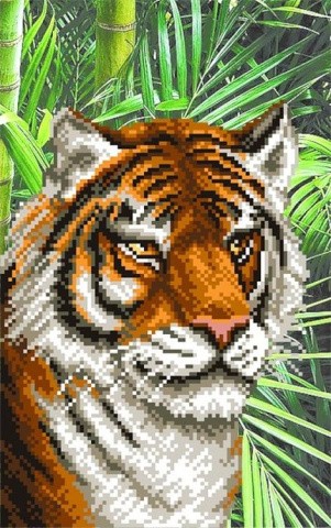 Рисунок на шелке «Тигрица»