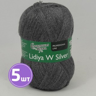 Пряжа Семеновская Lidiya W silver (180201), маренго св., 5 шт. по 100 г