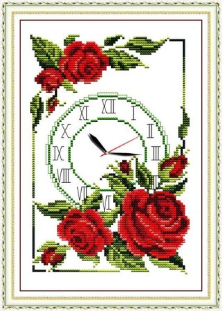 Набор для вышивания «Часы. Венок из роз»