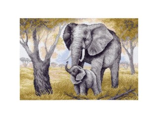 Рисунок на канве «Слониха»