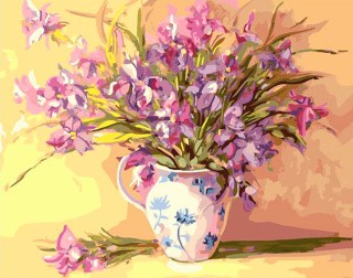 Картина по номерам «Легкие цветы в вазе»