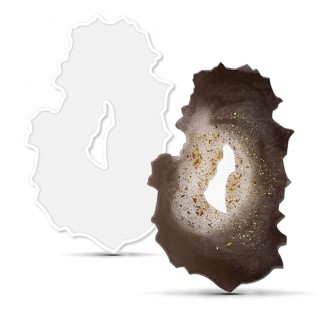 Силиконовый молд - Поднос жеода №6, 35x23см Силиконовый молд - Поднос жеода №6, 35x23см