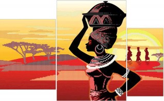 Рисунок на ткани «Африка (триптих)»