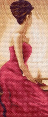 Рисунок на ткани «Дама в красном»