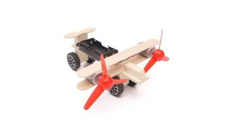 Деревянный конструктор с мотором «Самолет с 2 винтами»