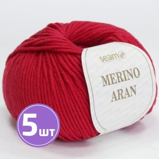 Пряжа SEAM Merino Aran (16), кармин, 5 шт. по 50 г