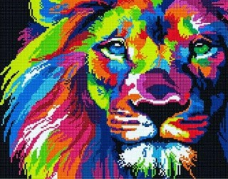 Алмазная вышивка «Радужный лев» Алмазная вышивка «Радужный лев»
