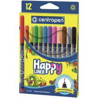 Ручки капиллярные (линеры) 12 цветов CENTROPEN «Нappy liner» Ручки капиллярные (линеры) 12 цветов CENTROPEN «Нappy liner»