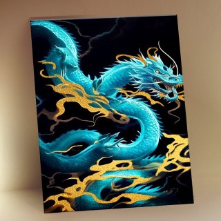 Картина по номерам с поталью «Морской дракон»