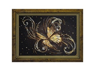 Рисунок на ткани «Золотая бабочка»