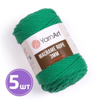 Пряжа YarnArt Macrame rope 3 мм (759), зеленый, 5 шт. по 250 г