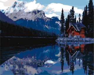 Картина по номерам «Дом на озере» Картина по номерам «Дом на озере»