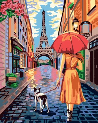 Картина по номерам «Улочка в Париже»