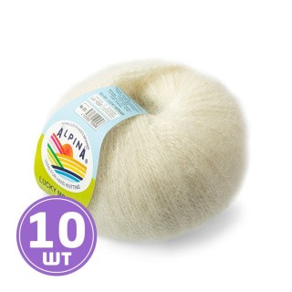 Пряжа Alpina LUCKY MOHAIR (03), молочный, 10 шт. по 50 г