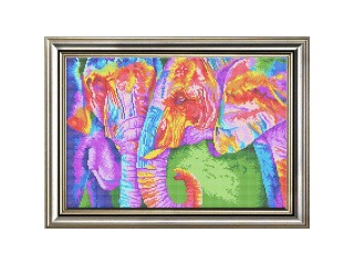 Рисунок на ткани «Слоны»