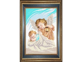 Рисунок на ткани «Ангел и малыш (голубой)»