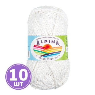Пряжа Alpina GARRY (01), белый, 10 шт. по 50 г