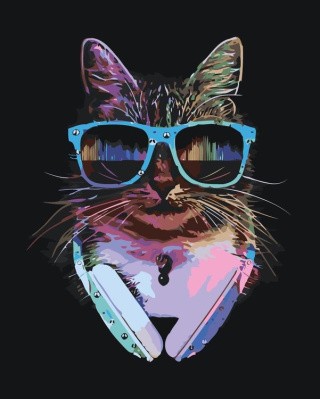 Картина по номерам «Диско-кот» Картина по номерам «Диско-кот»