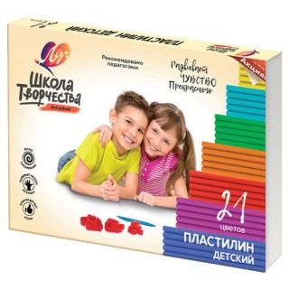 Пластилин детский Луч «Школа творчества», 21 цвет, 420 г Пластилин детский Луч «Школа творчества», 21 цвет, 420 г