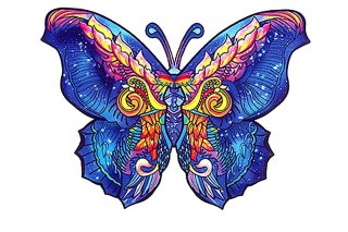 Деревянные пазлы «Бабочка синяя», ВанГогВоМне Деревянные пазлы «Бабочка синяя», ВанГогВоМне