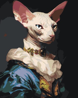 Картина по номерам «Кот сфинкс в средневековой одежде»