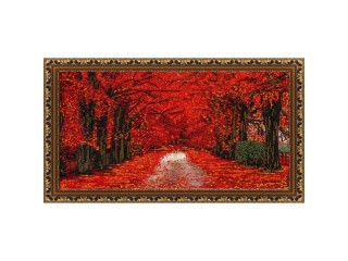 Рисунок на ткани «Багряный лес»
