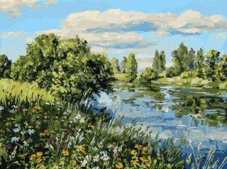 Картина по номерам «Летний день у реки»