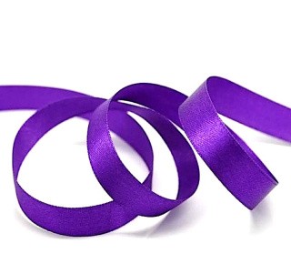Лента атласная 6 мм, 27 м, цвет: фиолетовый