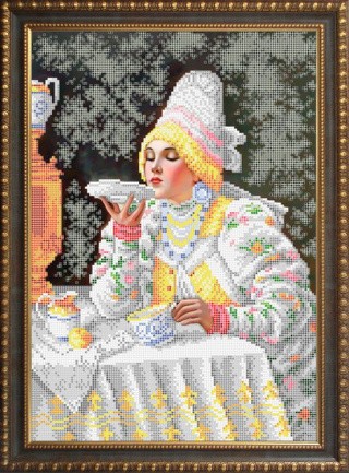 Рисунок на ткани «За чаем»