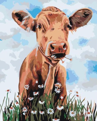 Картина по номерам «Корова на лугу»