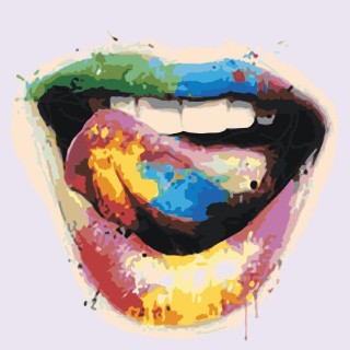 Картина по номерам «Радужные губы»