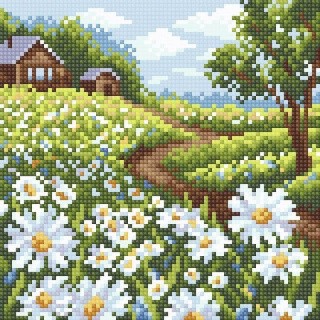 Алмазная вышивка «Ромашковое поле» Алмазная вышивка «Ромашковое поле»